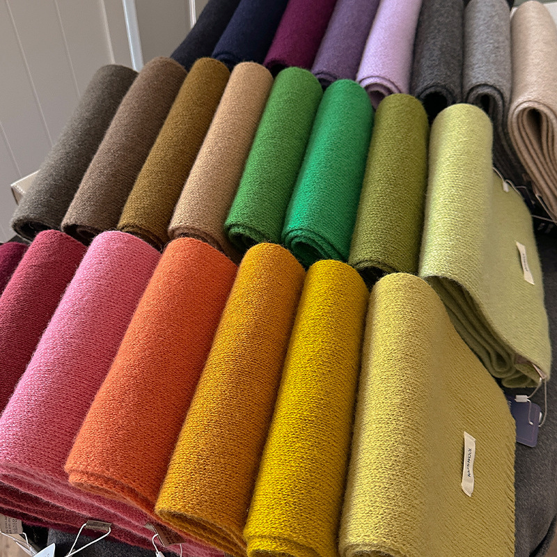 48-Color Pure Wool Scarf Autum - Muffler Men Wool ulasan dan harga