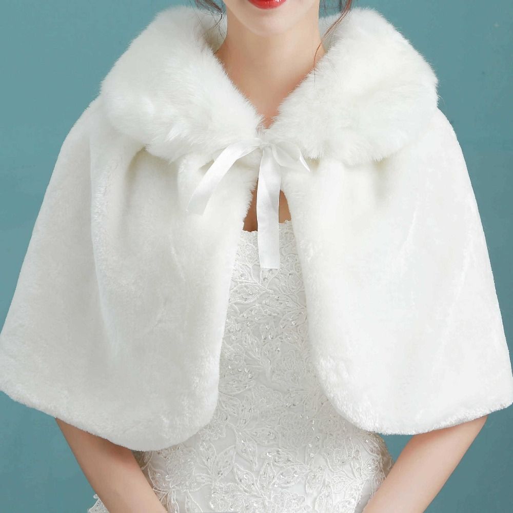 White Womens Winter Thicken Pl - Stole Wedding Shawl ulasan dan harga