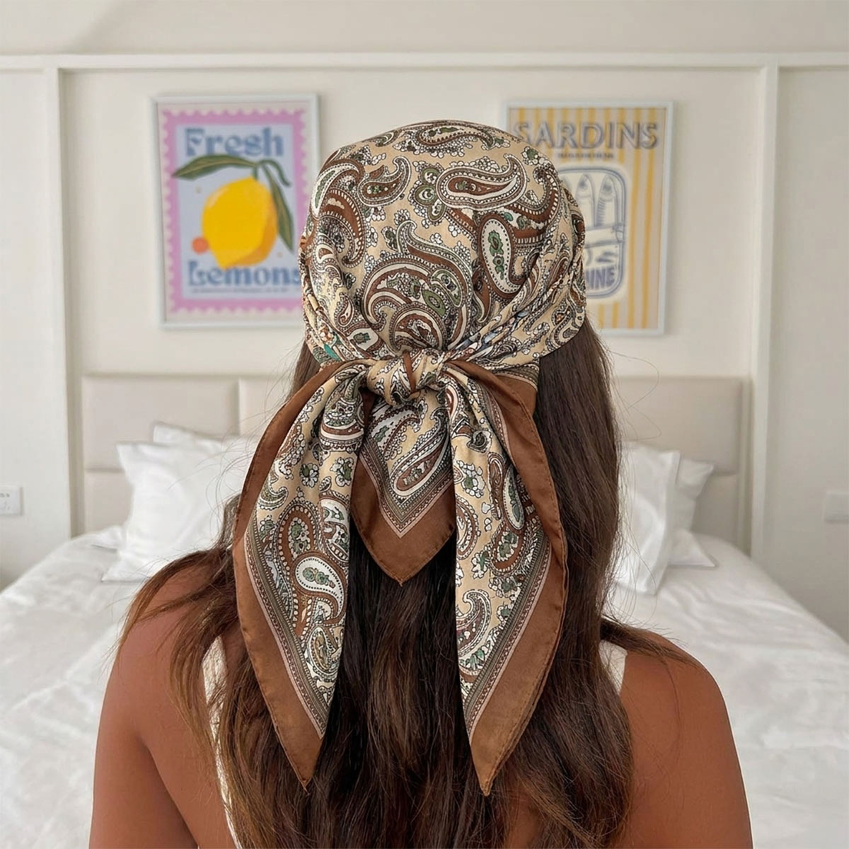 New Design Fashion Square Silk - Face Scarf Mask ulasan dan harga