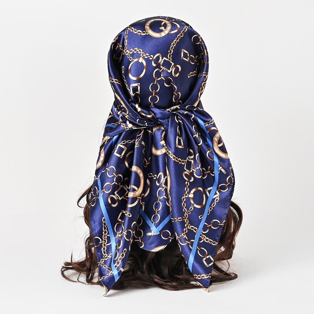 90cm Satin Square Scarf Women  - Face Scarf Mask ulasan dan harga