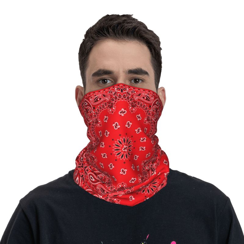 Red Paisley Art Bandana Patter - Neck Warmer Tube ulasan dan harga